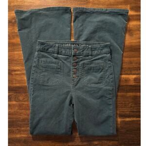 American Eagle Women’s 2 Pants Corduroy Flare Super High Rise Button Fly